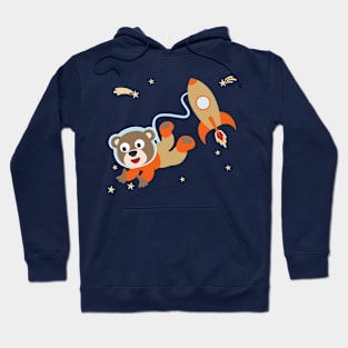 Space monkey or astronaut in a space suit with cartoon style. Hoodie